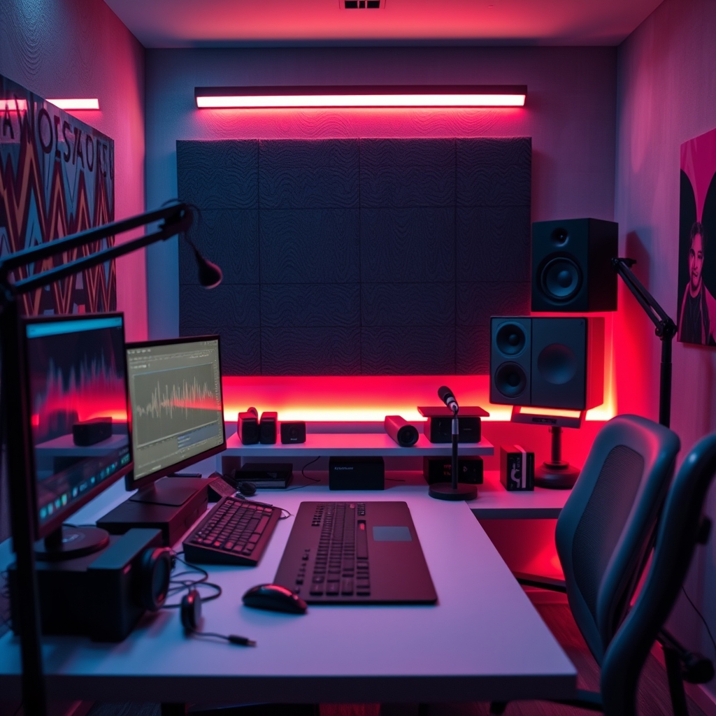 Sound reflections in a modern podcast studio setup