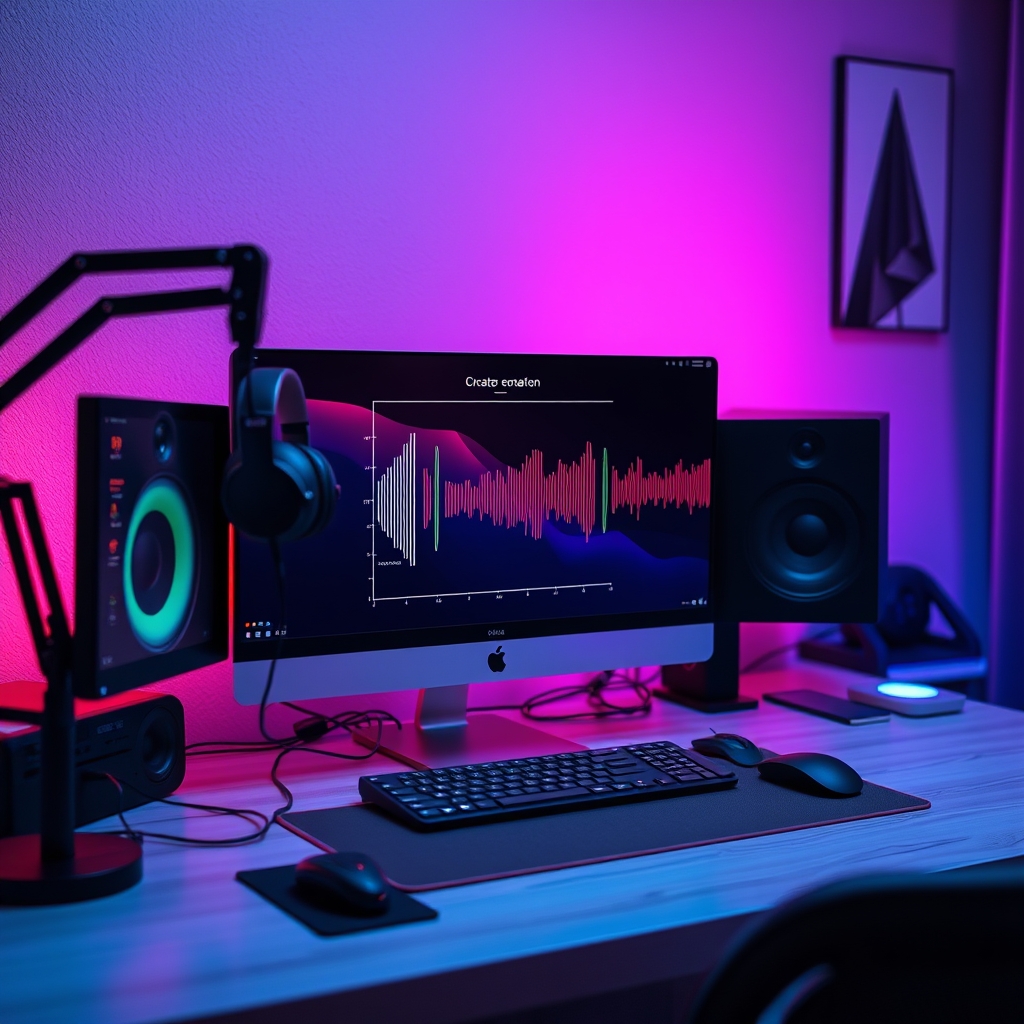 Diagram illustrating sound waves reflecting off a headphone stand