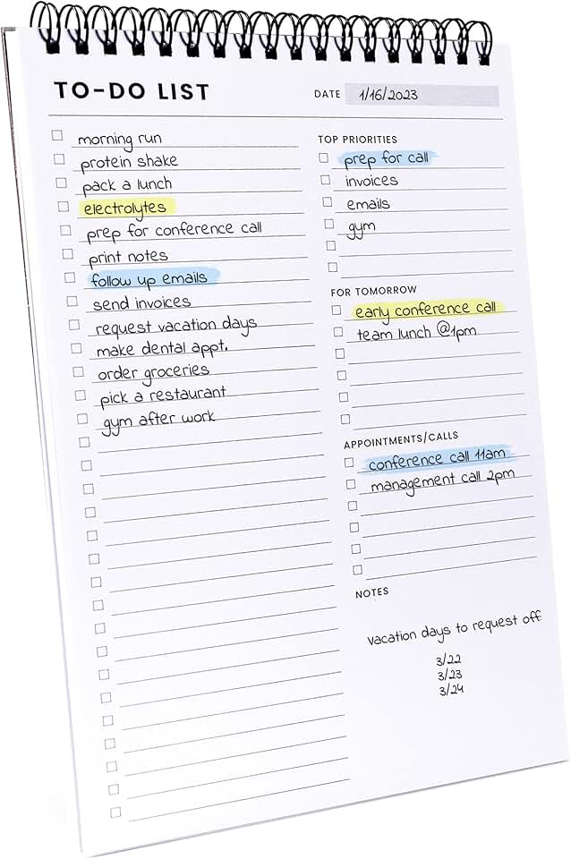 To Do List Notepad