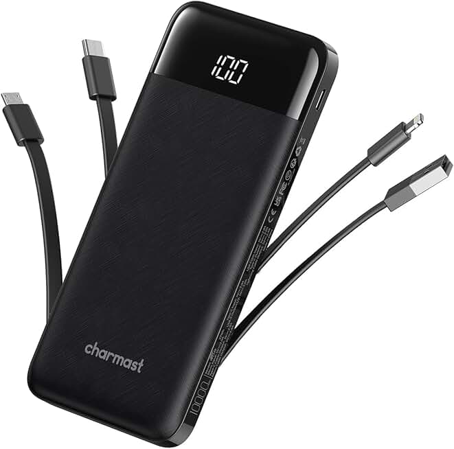 Portable Charger with Built-in Cable
