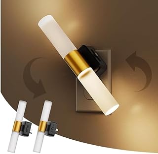 L LOHAS LED Night Light, 2 Pack Night Lights Plug into Wall, 3000K Soft White, 0-100LM Adjustable Brightness, 180° Rotat