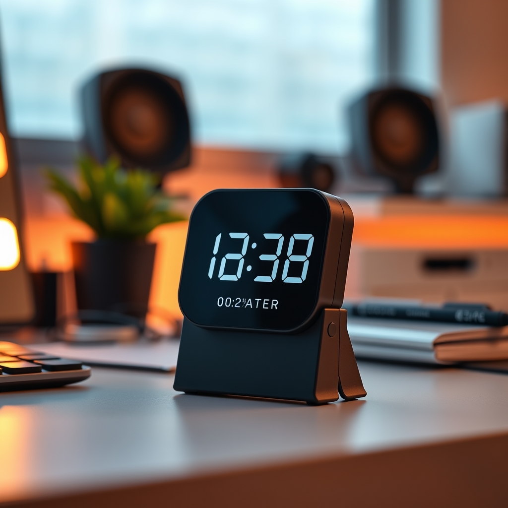 A close-up of a 60-Minute Magnetic Visual Timer, its red disk counting down, symbolizing focused, uninterrupted deep work.