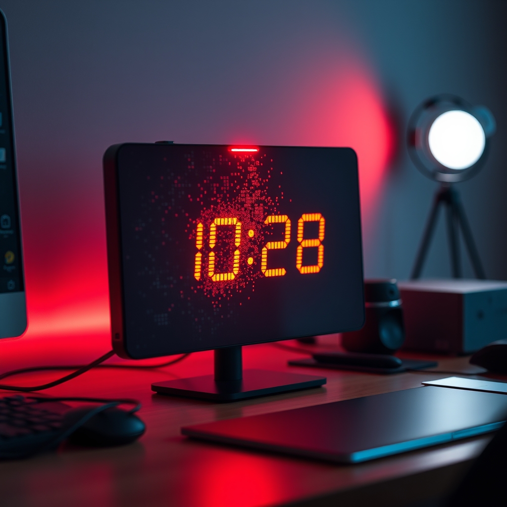 Conceptual image of smart clock data corruption due to network interference