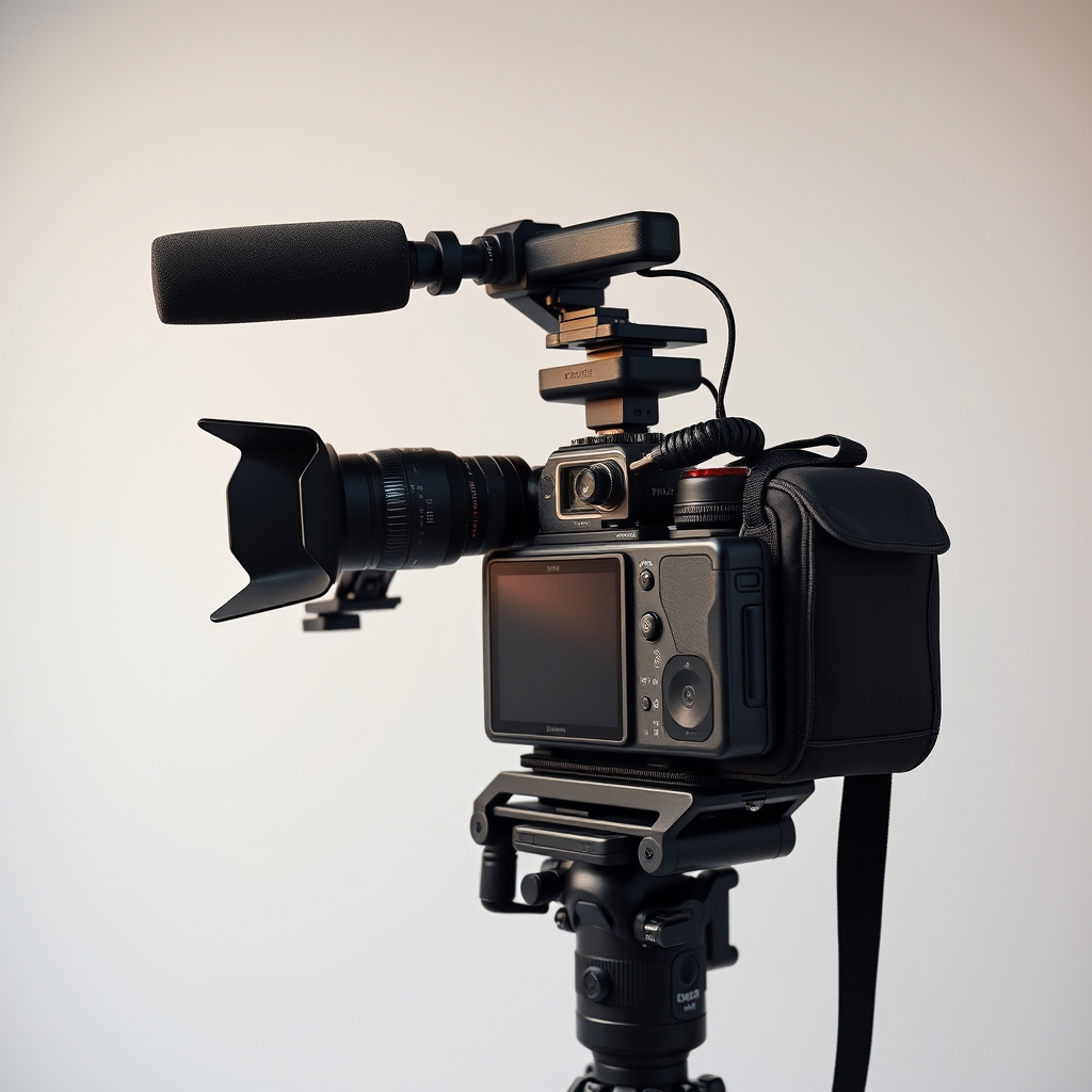 A perfectly organized minimalist camera bag containing only three core essential camera accessories for efficient workflow.